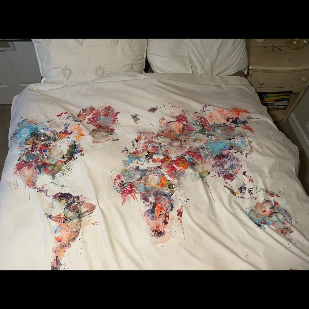 Society 6 world map watercolor tapestry